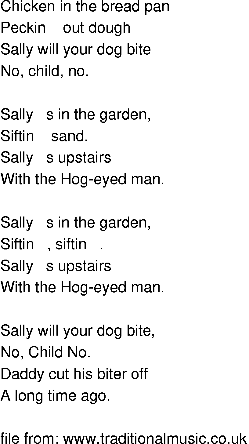 Old-Time (oldtimey) Song Lyrics - sally in the garden