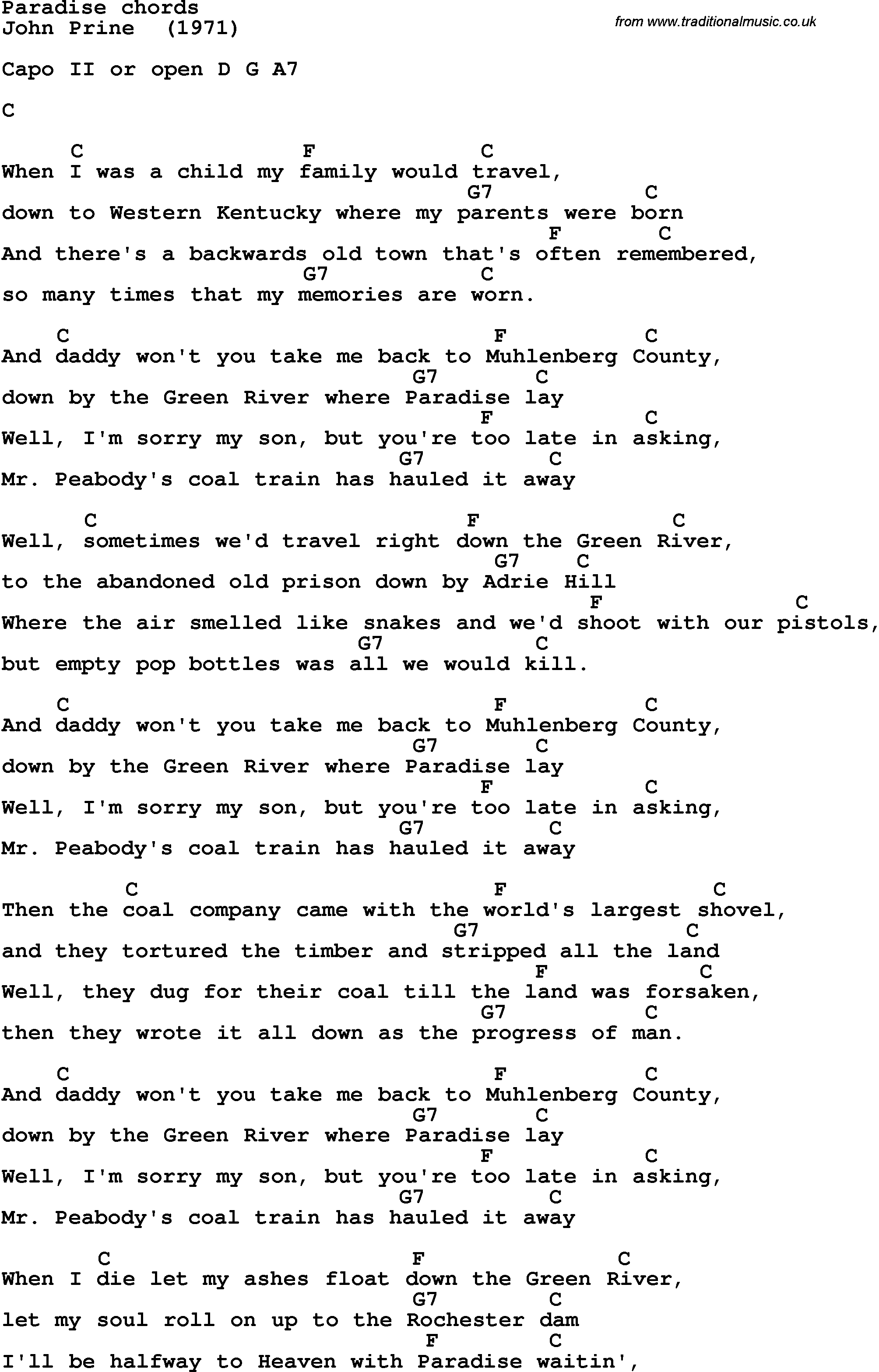 Paradise lyrics