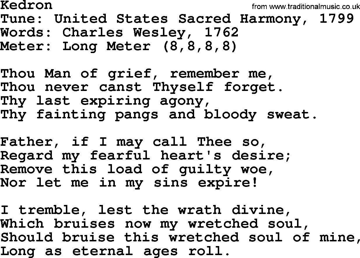 Sacred Harp songs collection, song: Kedron, lyrics and PDF