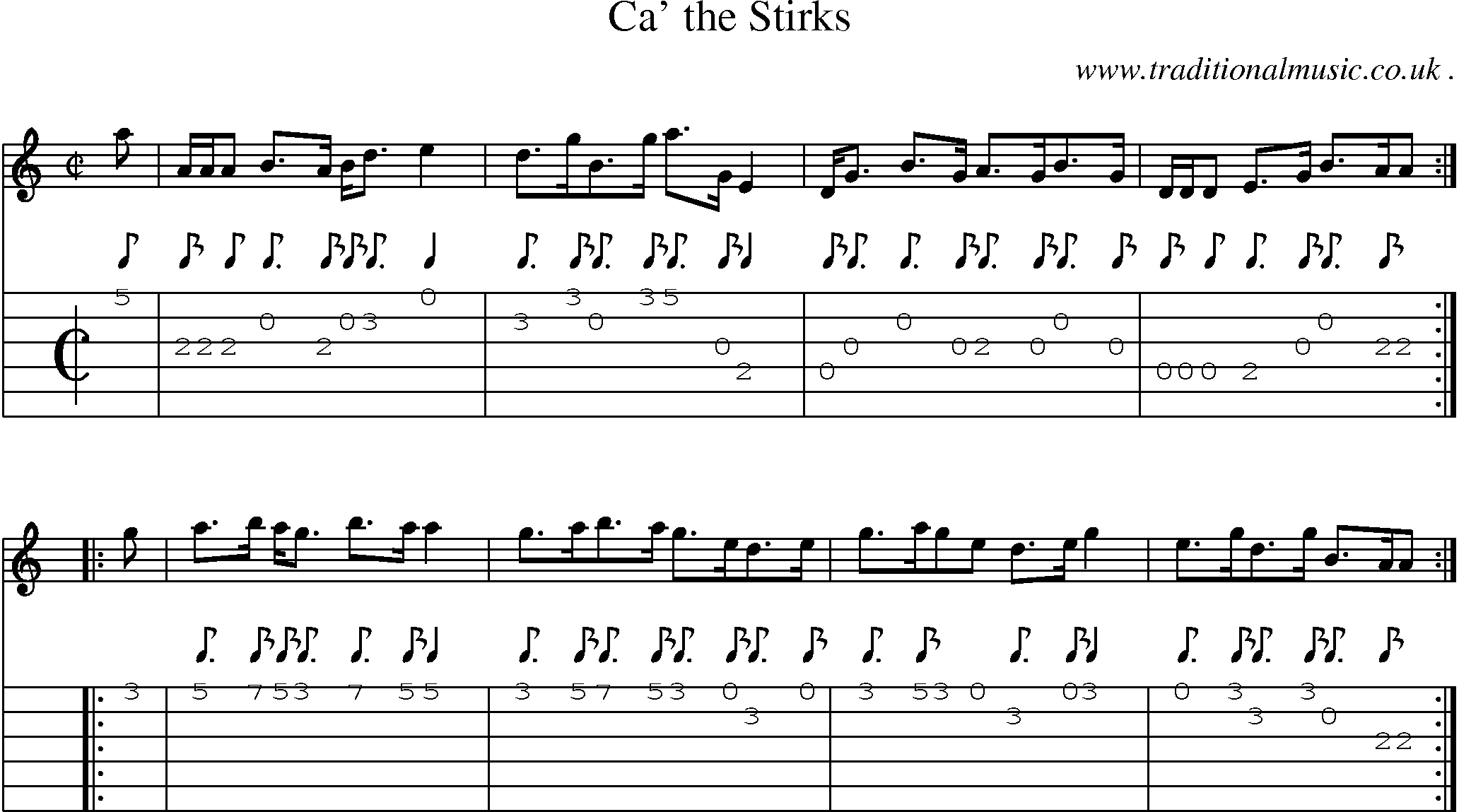 Sheet-music  score, Chords and Guitar Tabs for Ca The Stirks