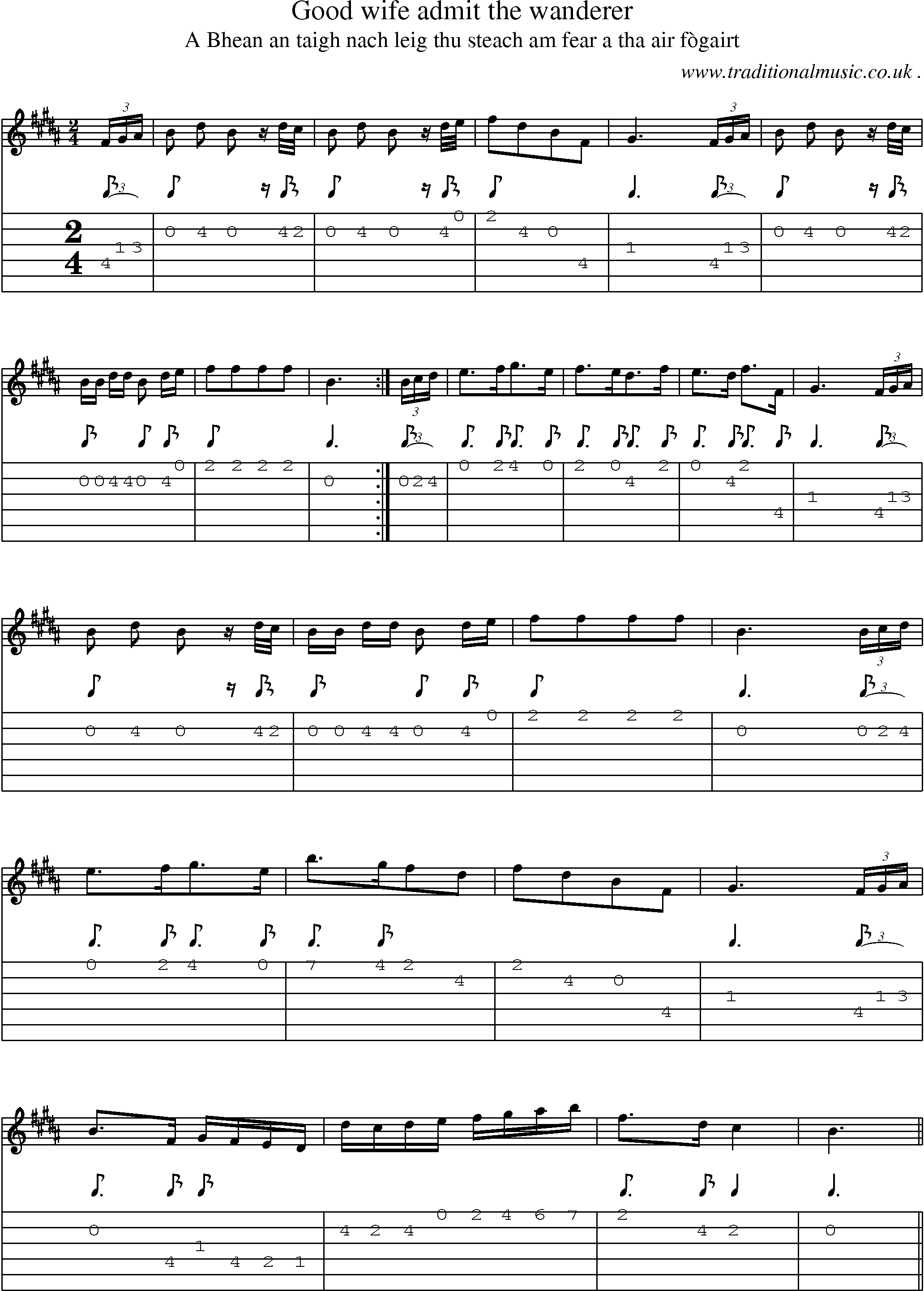 Sheet-music  score, Chords and Guitar Tabs for Good Wife Admit The Wanderer