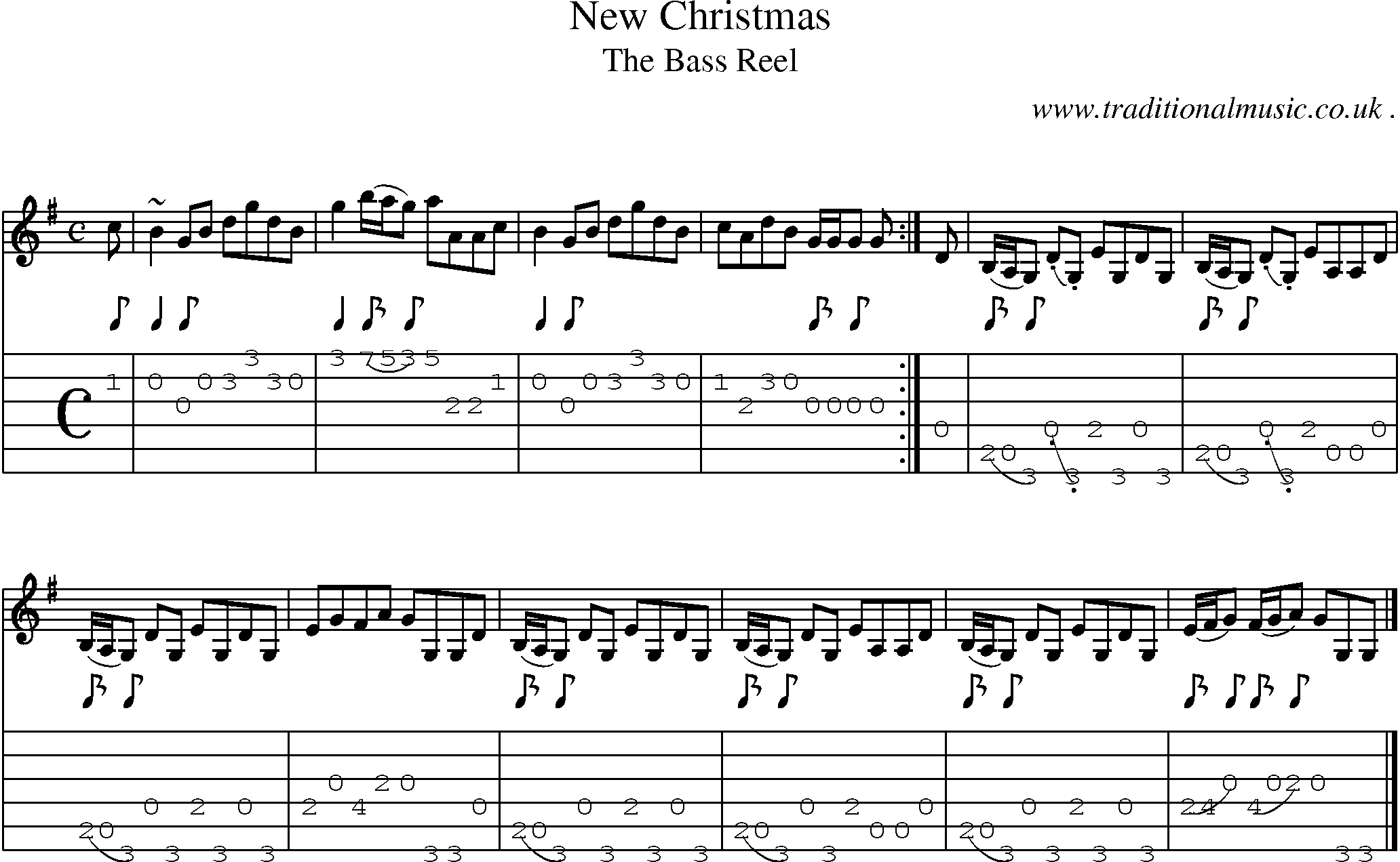 Sheet-music  score, Chords and Guitar Tabs for New Christmas