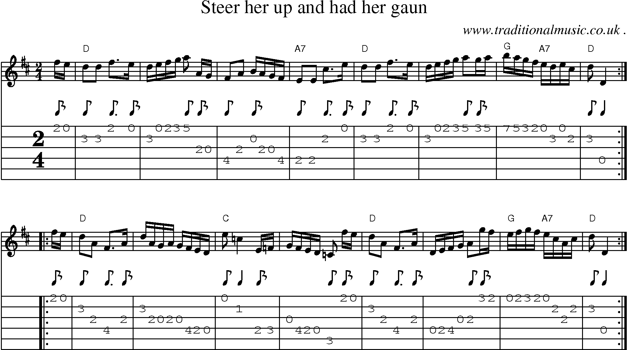 Sheet-music  score, Chords and Guitar Tabs for Steer Her Up And Had Her Gaun
