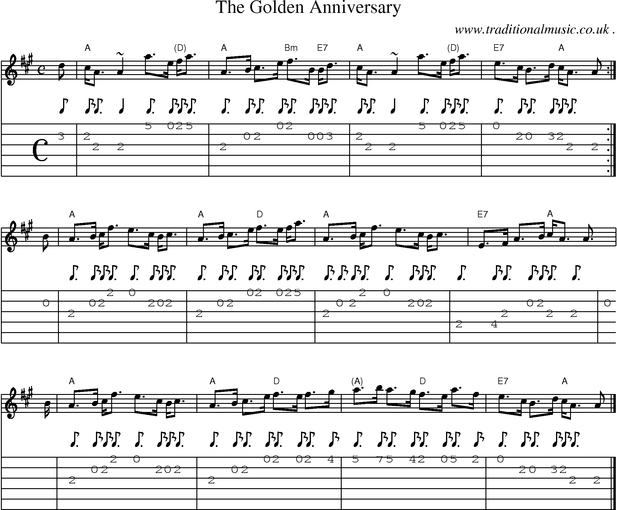 Sheet-music  score, Chords and Guitar Tabs for The Golden Anniversary