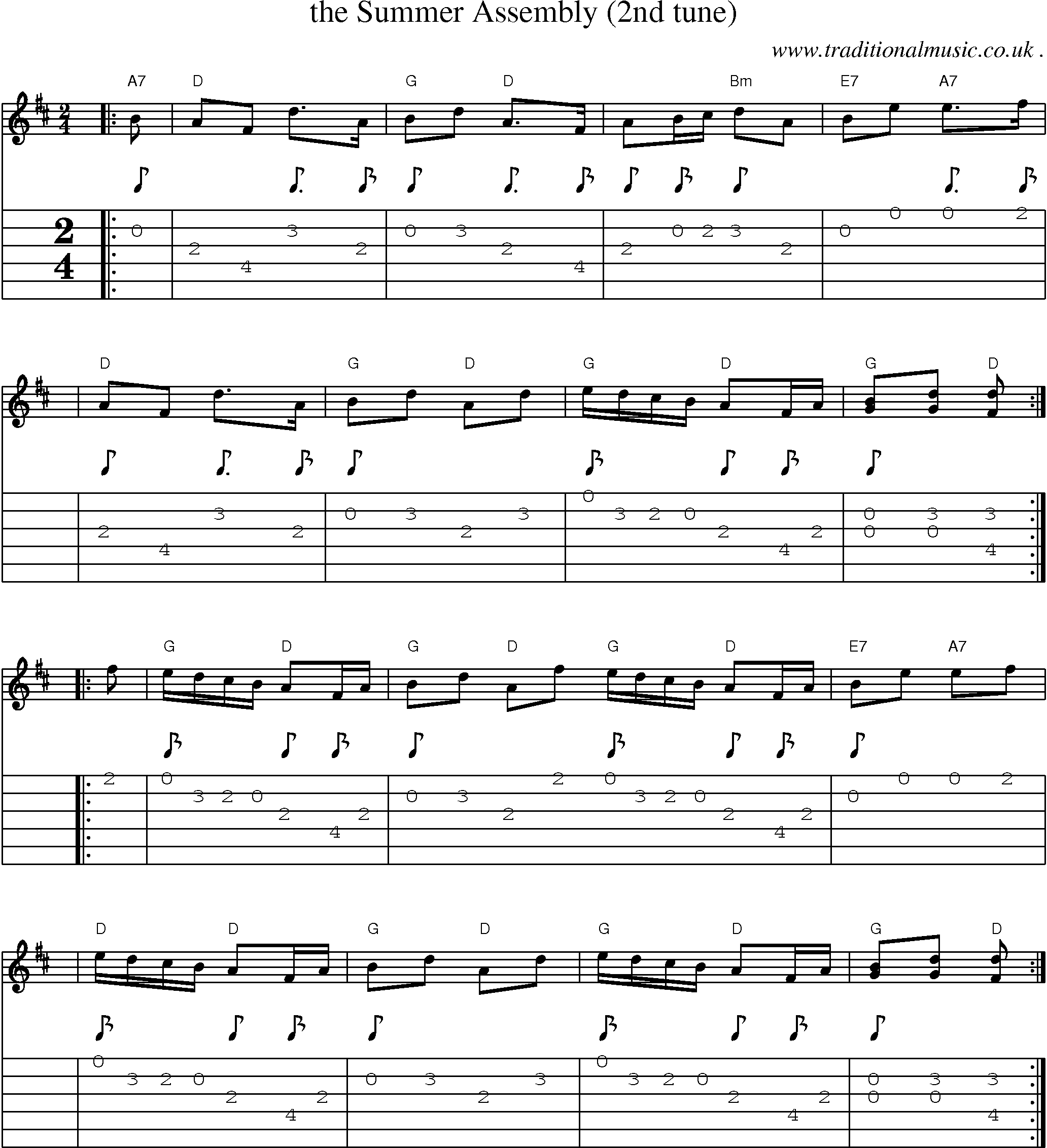 Sheet-music  score, Chords and Guitar Tabs for The Summer Assembly 2nd Tune