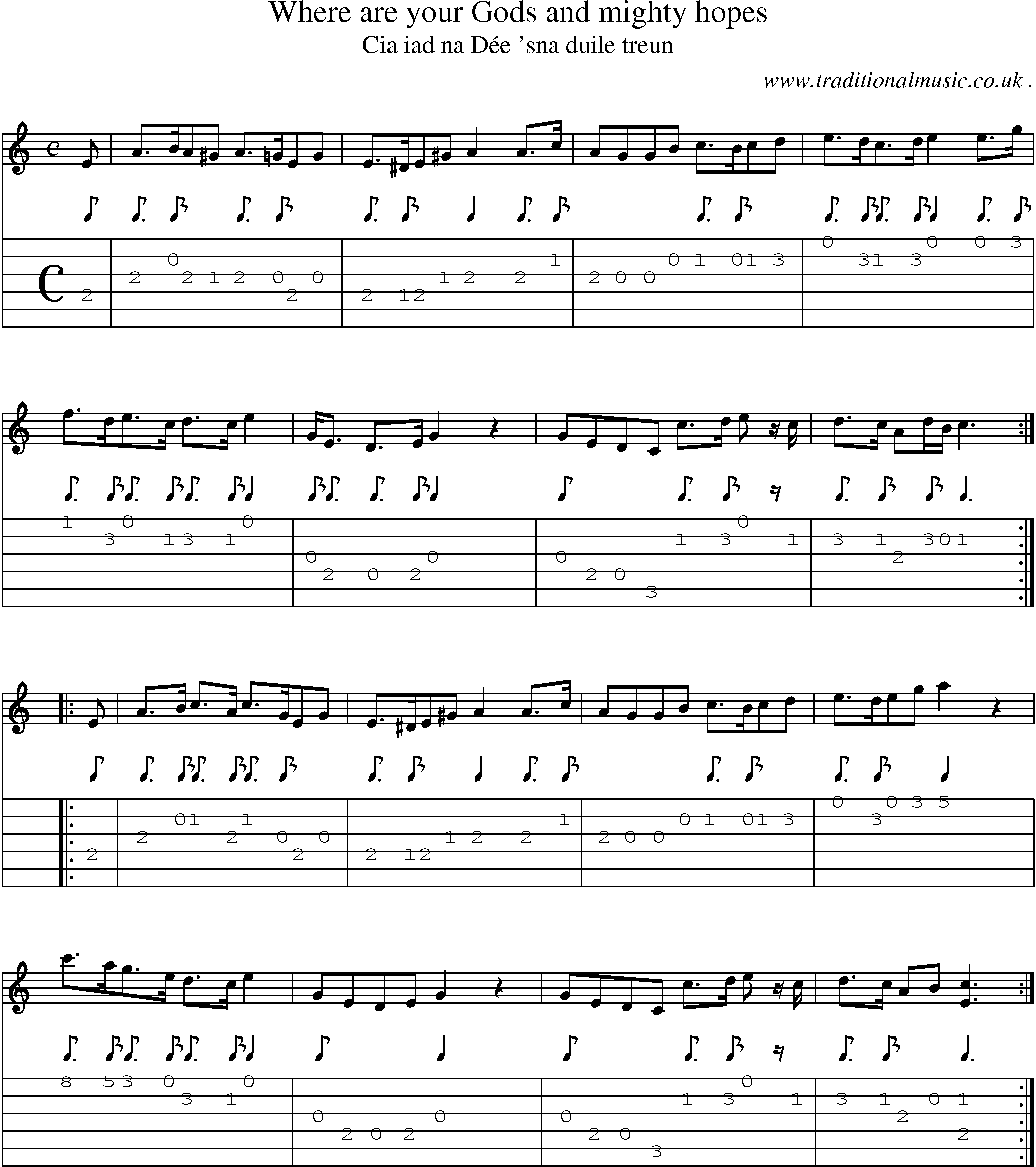 Sheet-music  score, Chords and Guitar Tabs for Where Are Your Gods And Mighty Hopes