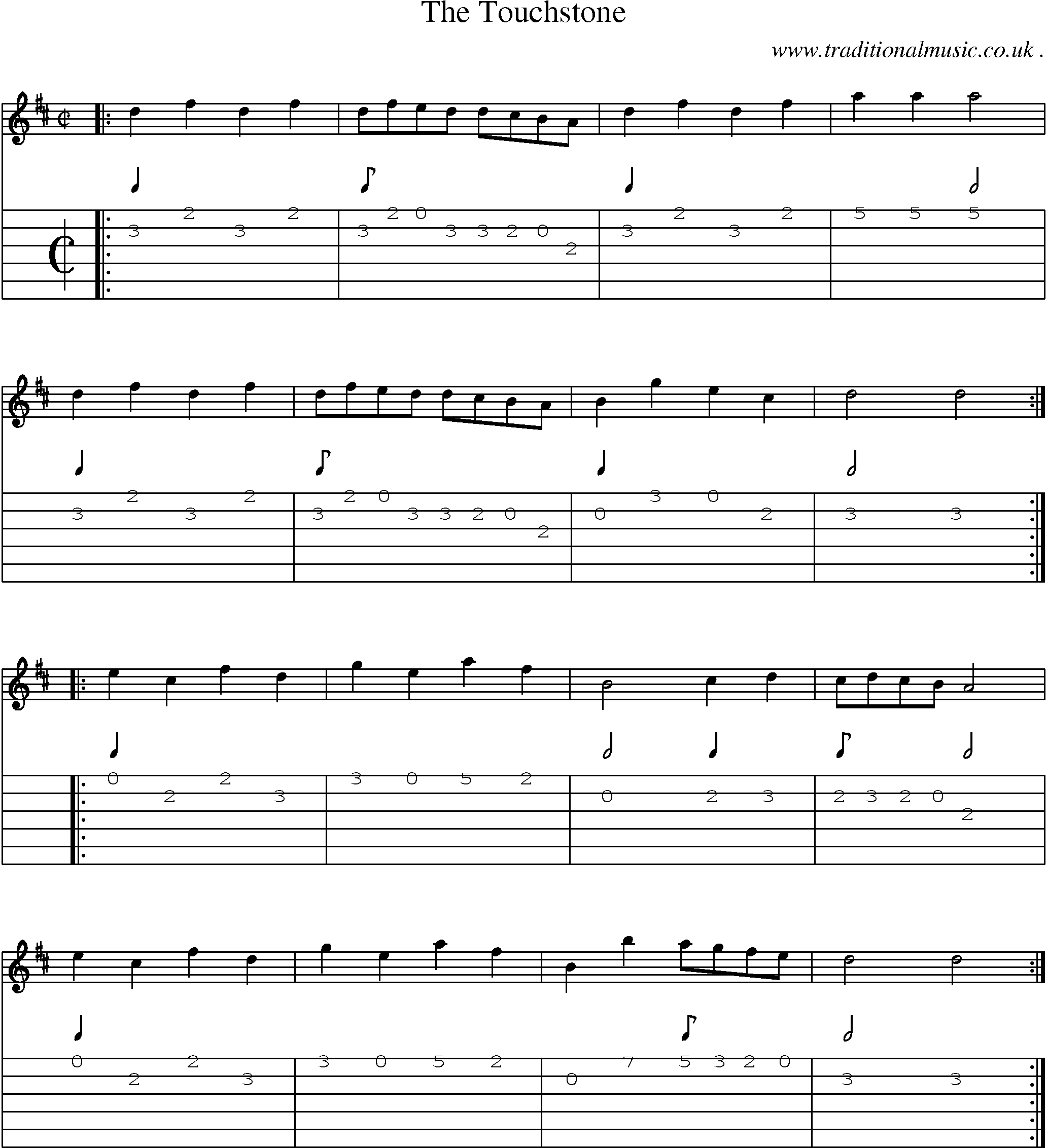 Music Score and Guitar Tabs for The Touchstone