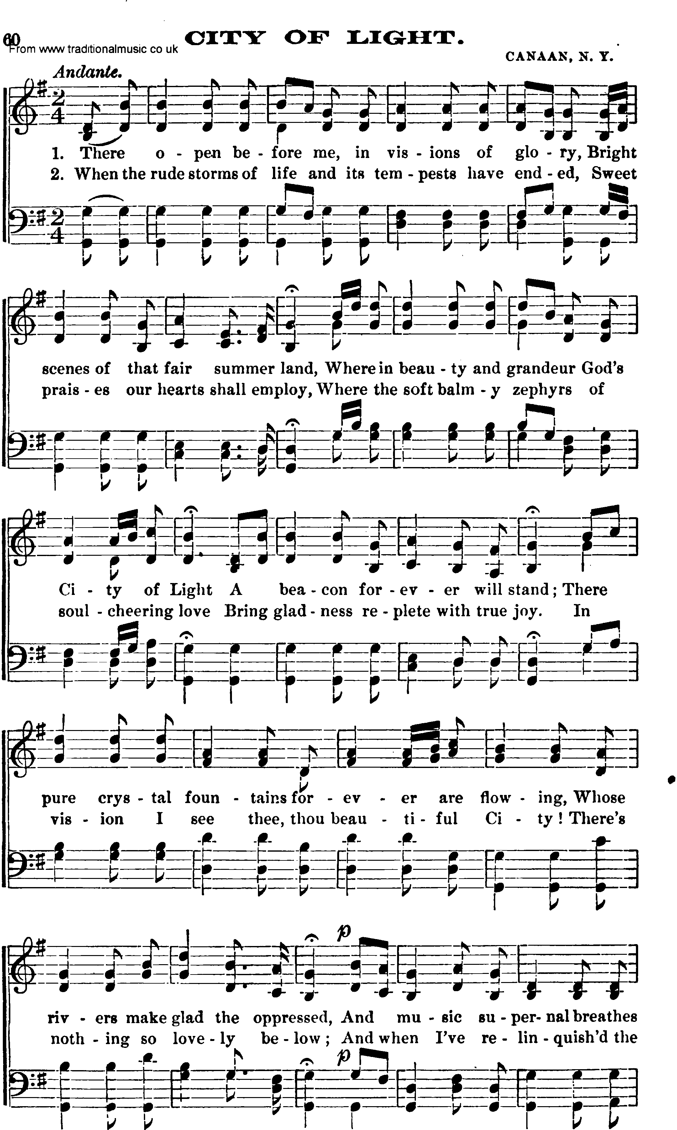 Shaker Music collection, Hymn: City Of Light, sheetmusic and PDF