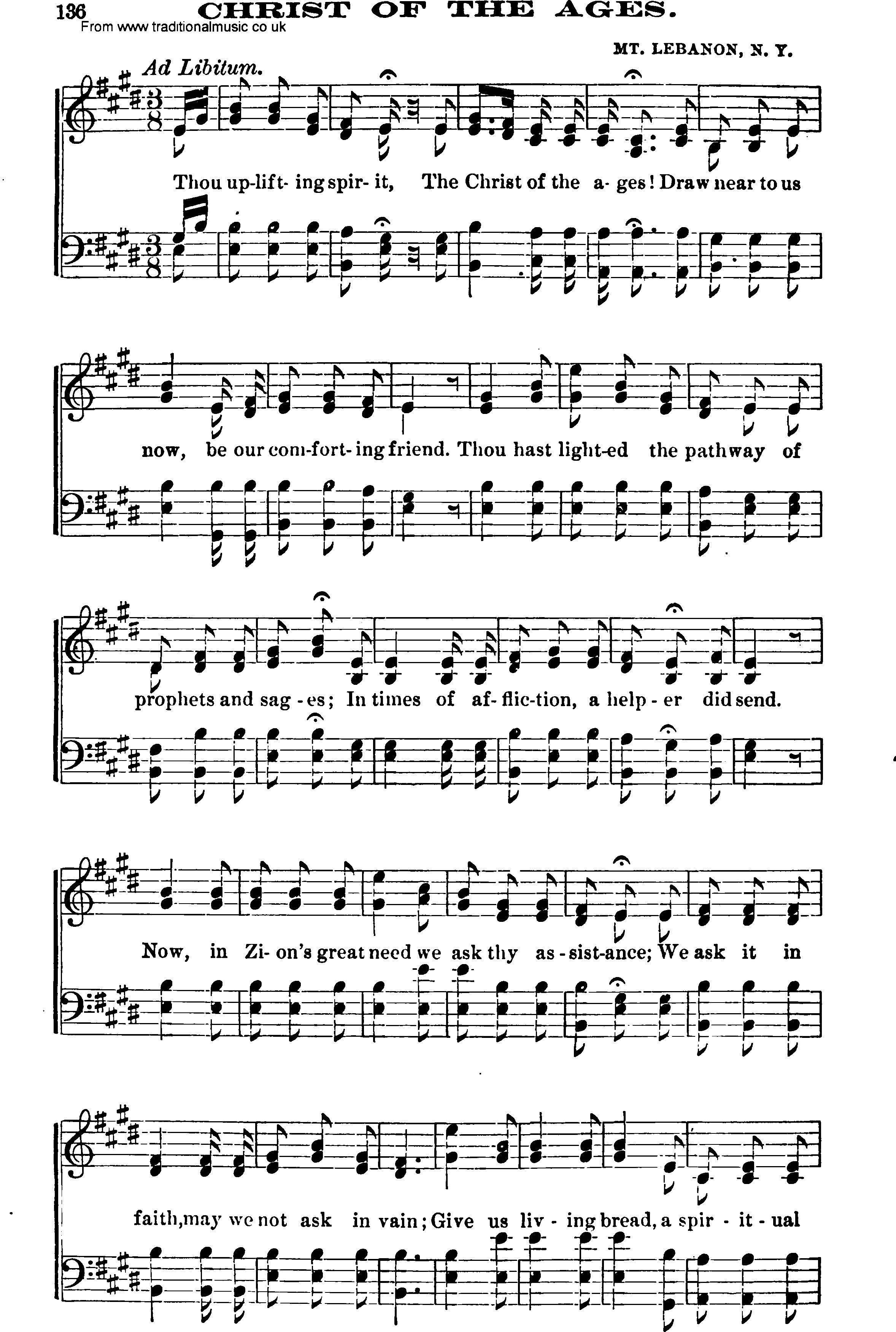 Shaker Music collection, Hymn: Christ Of The Ages, sheetmusic and PDF