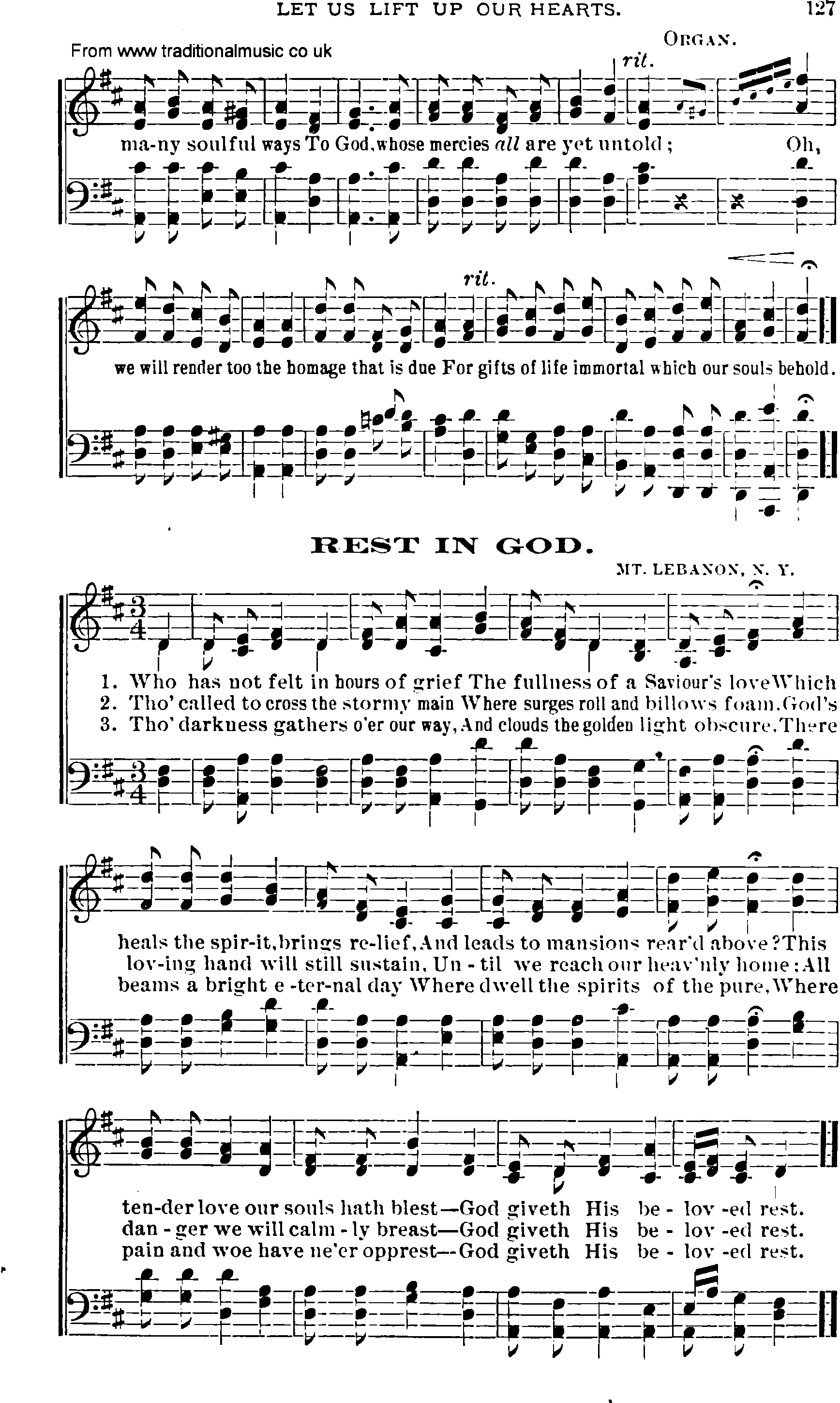 Shaker Music collection, Hymn: rest in god, sheetmusic and PDF