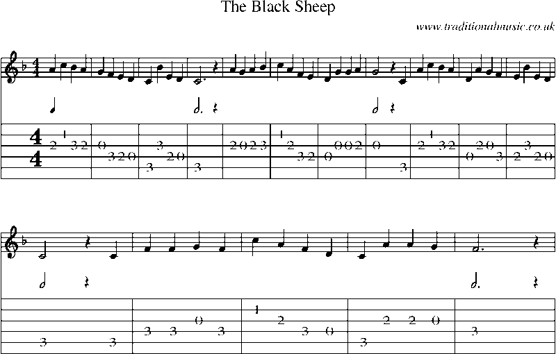 Guitar Tab and Sheet Music for The Black Sheep