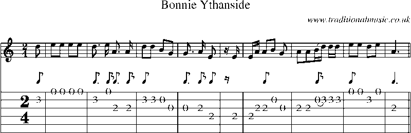 Guitar Tab and Sheet Music for Bonnie Ythanside