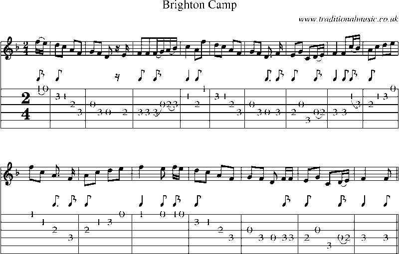 Guitar Tab and Sheet Music for Brighton Camp