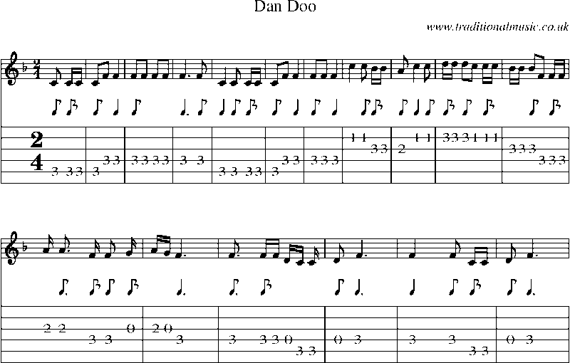 Guitar Tab and Sheet Music for Dan Doo