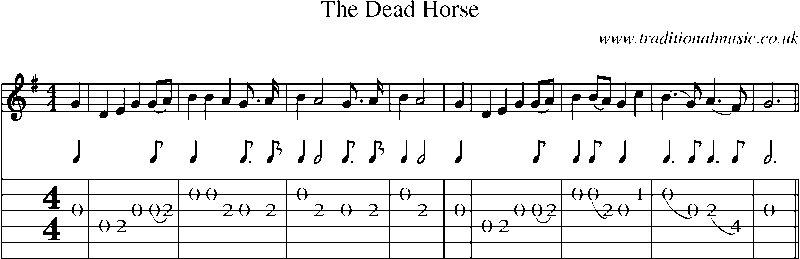 Guitar Tab and Sheet Music for The Dead Horse