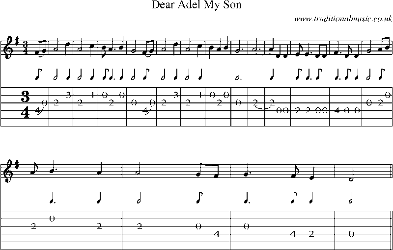Guitar Tab and Sheet Music for Dear Adel My Son