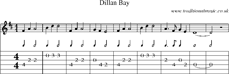 Guitar Tab and Sheet Music for Dillan Bay