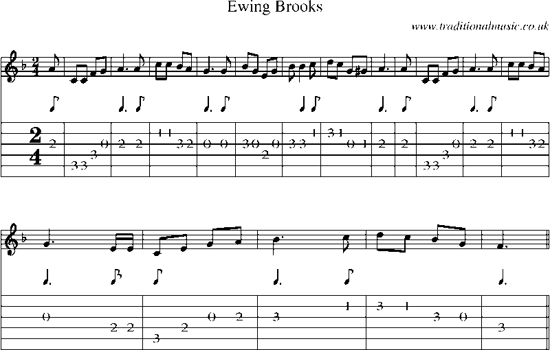 Guitar Tab and Sheet Music for Ewing Brooks