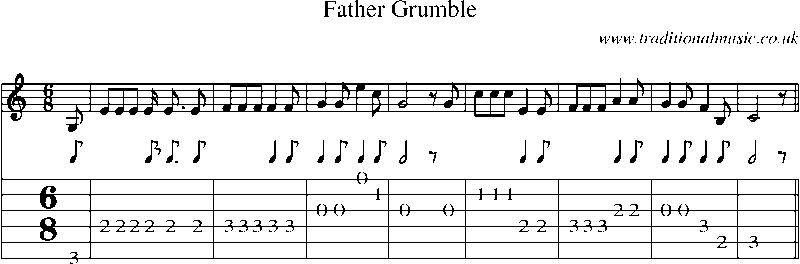 Guitar Tab and Sheet Music for Father Grumble
