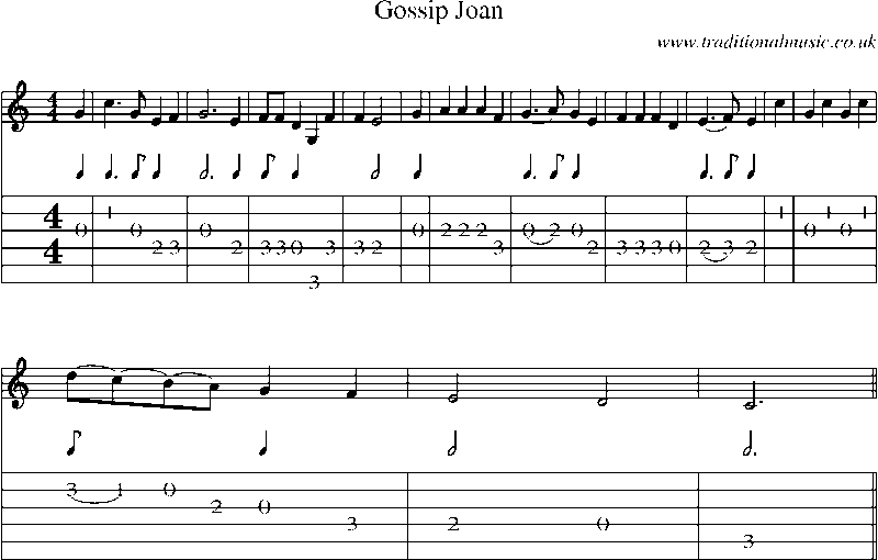 Guitar Tab and Sheet Music for Gossip Joan