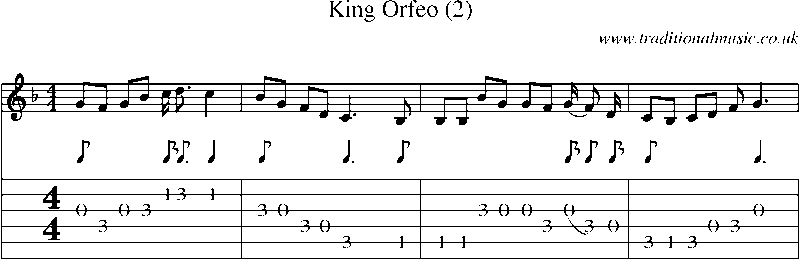 Guitar Tab and Sheet Music for King Orfeo (2)
