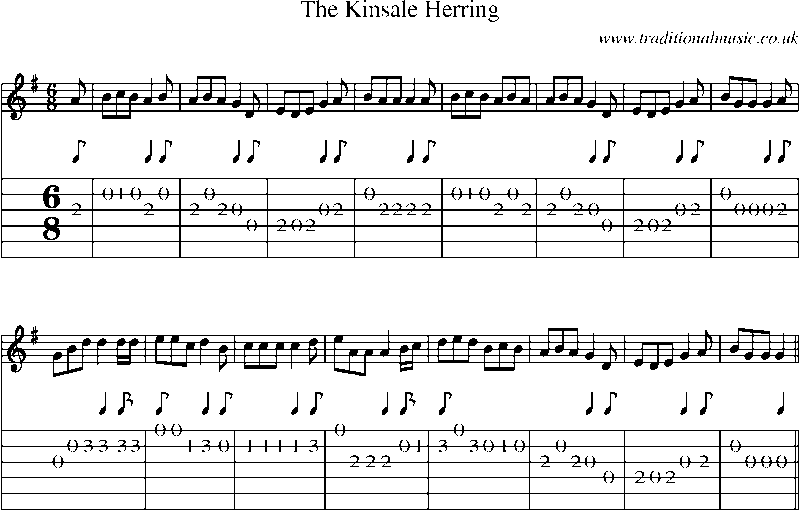 Guitar Tab and Sheet Music for The Kinsale Herring