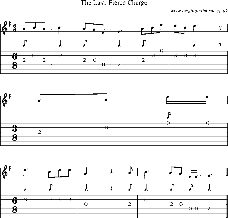 Guitar Tab and Sheet Music for The Last, Fierce Charge