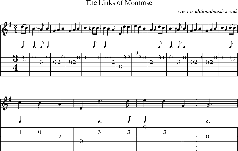 Guitar Tab and Sheet Music for The Links Of Montrose