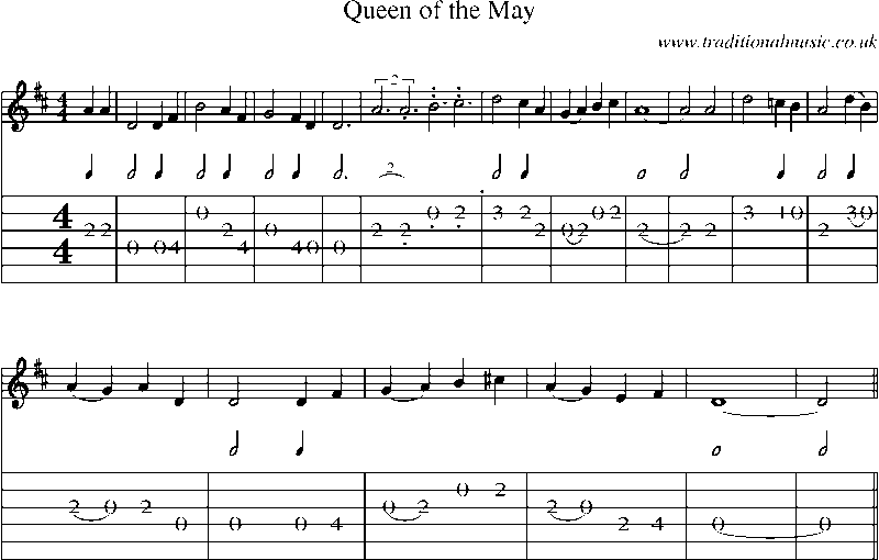 Guitar Tab and Sheet Music for Queen Of The May