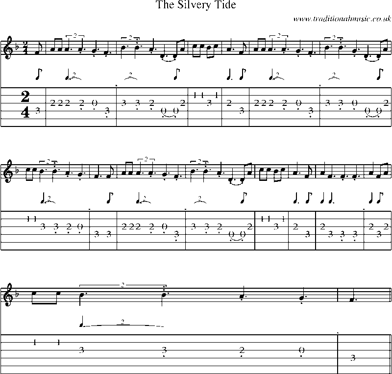 Guitar Tab and Sheet Music for The Silvery Tide