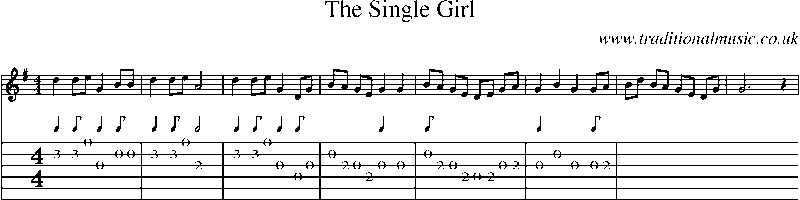 Guitar Tab and Sheet Music for The Single Girl
