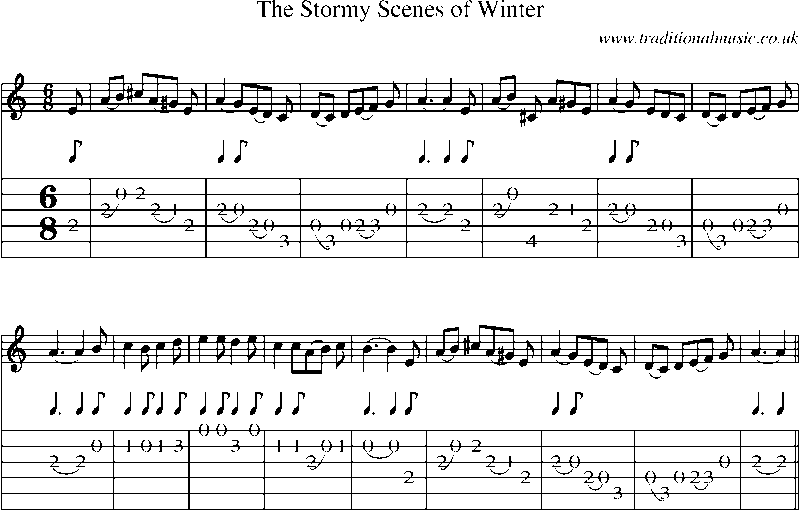 Guitar Tab and Sheet Music for The Stormy Scenes Of Winter