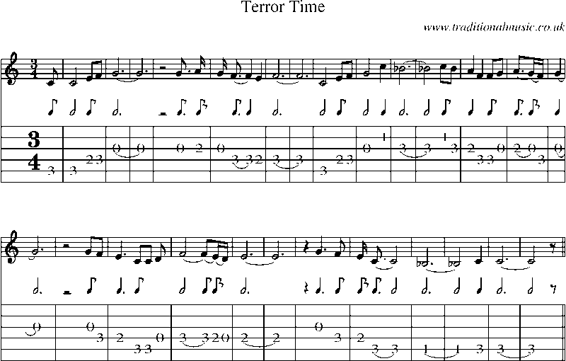 Guitar Tab and Sheet Music for Terror Time