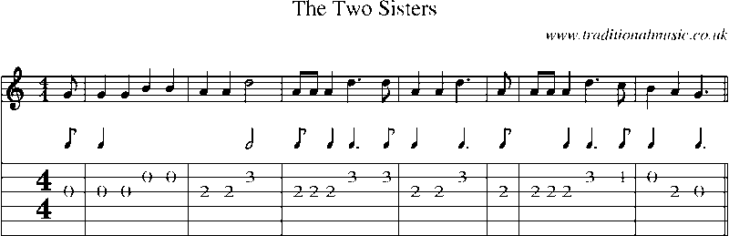 Guitar Tab and Sheet Music for The Two Sisters(4)