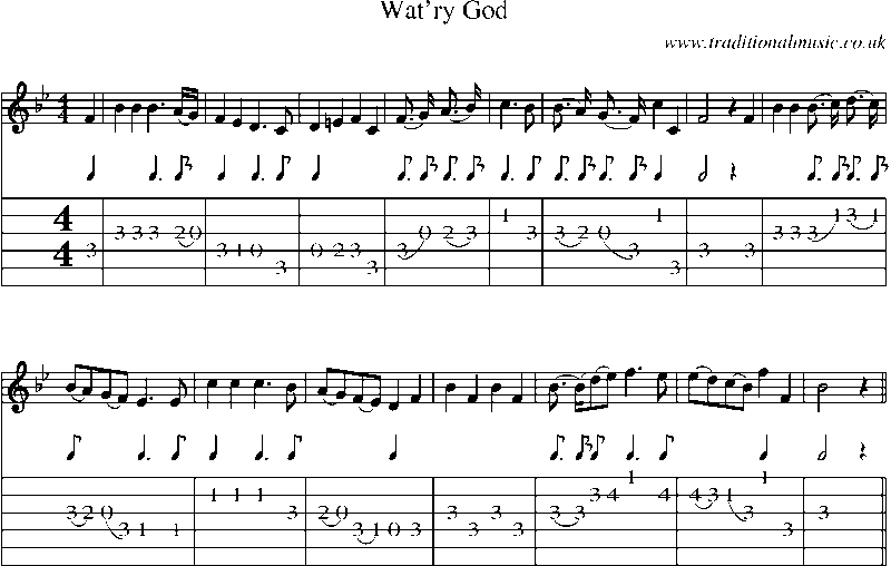 Guitar Tab and Sheet Music for Wat'ry God