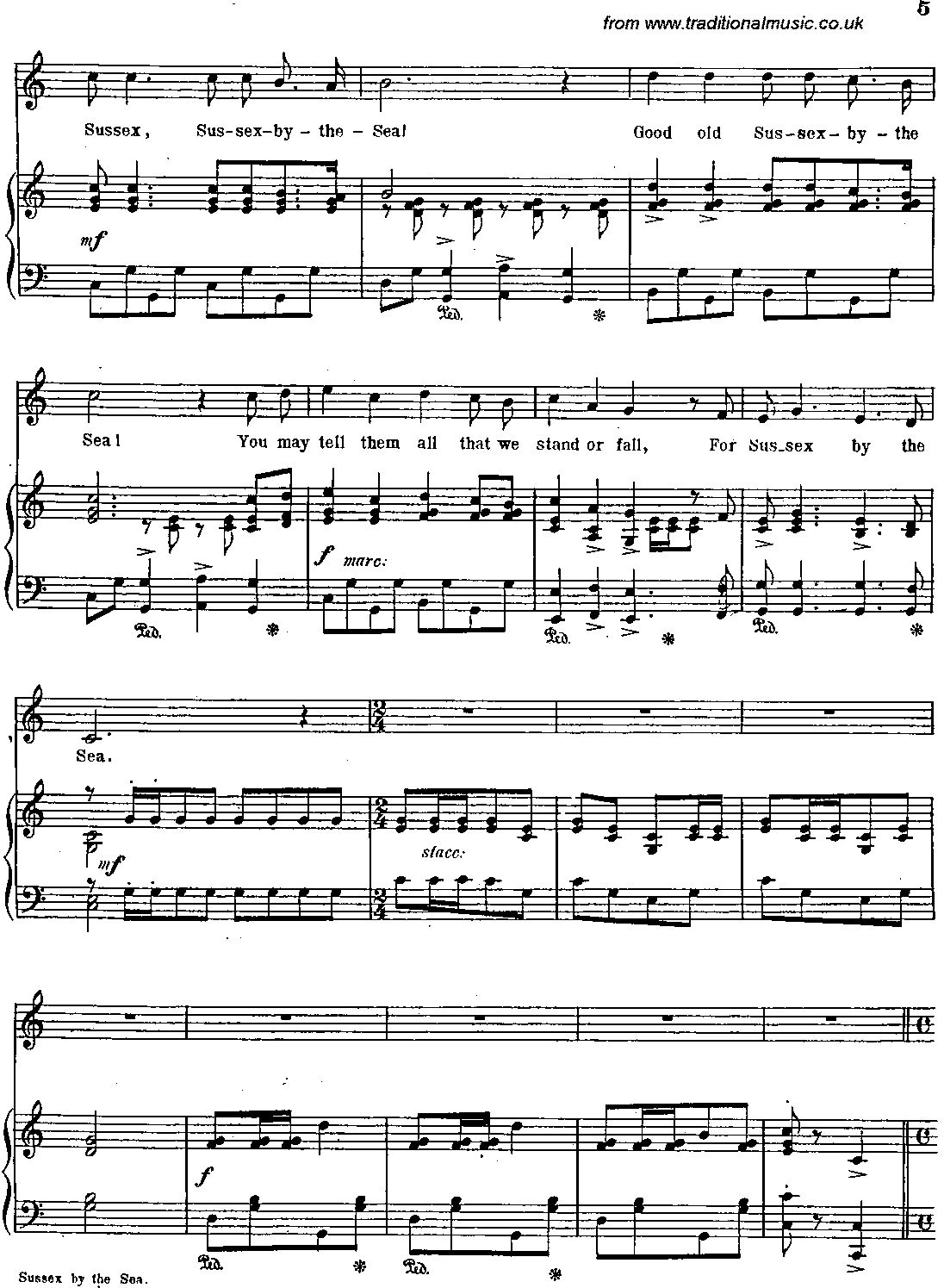 Sussex By The Sea, Complete Score, page 5 of 11