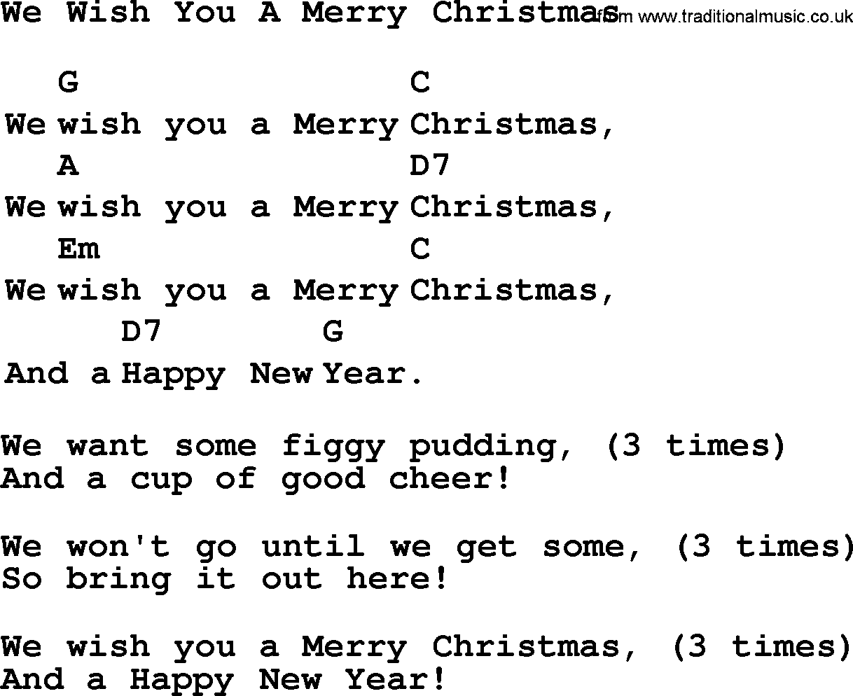 We Wish You a Merry Christmas - Cups - PDF