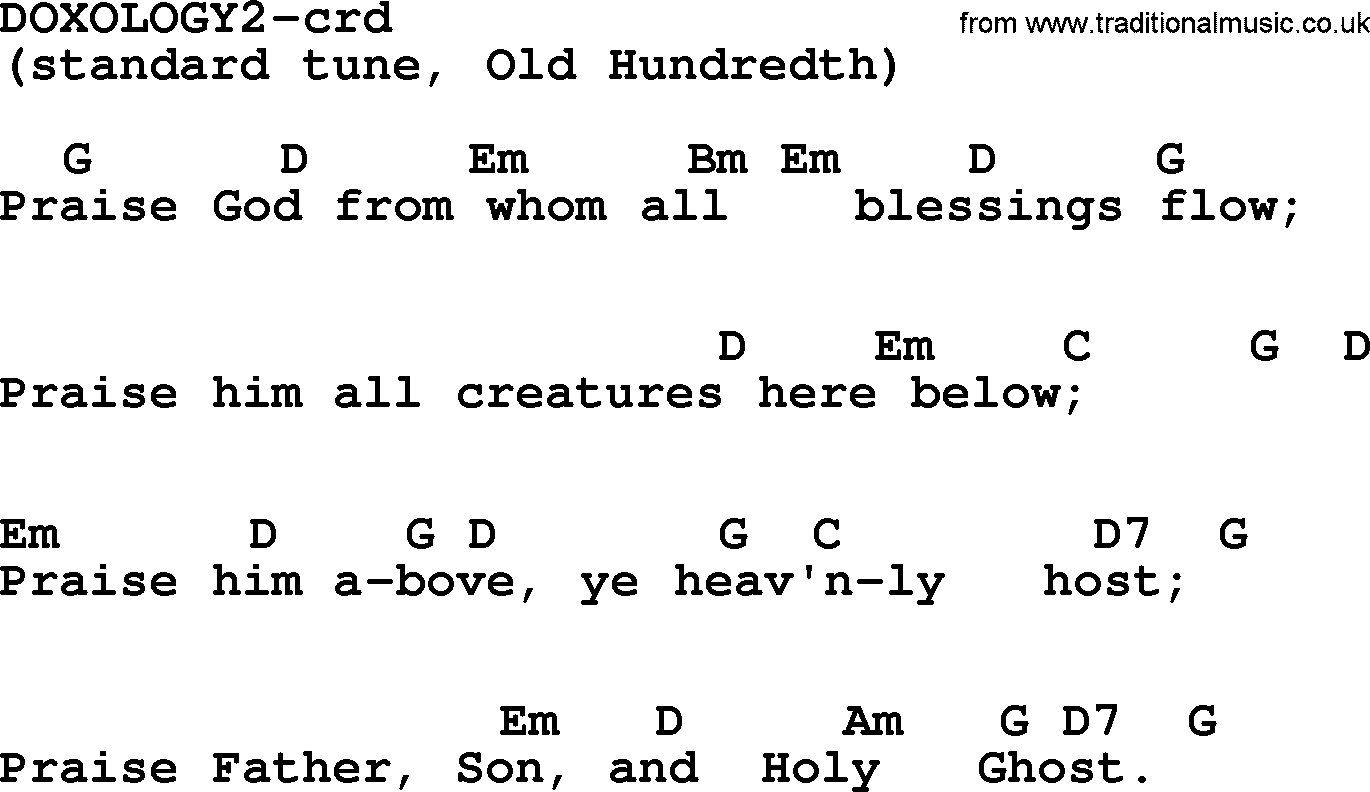 Top 500 Hymn: Doxology2, lyrics and chords