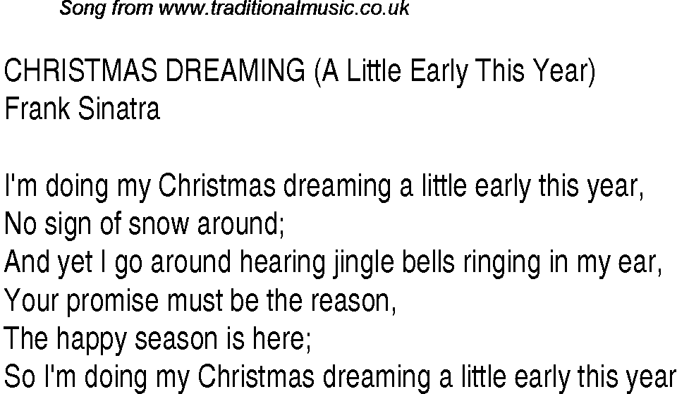 Music charts top songs 1947 - lyrics for Christmas Dreaming