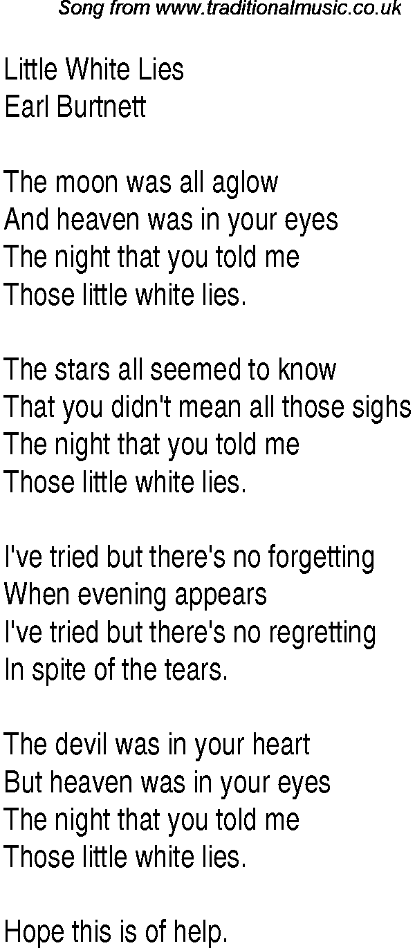 Music charts top songs 1930 - lyrics for Little White Lieseb