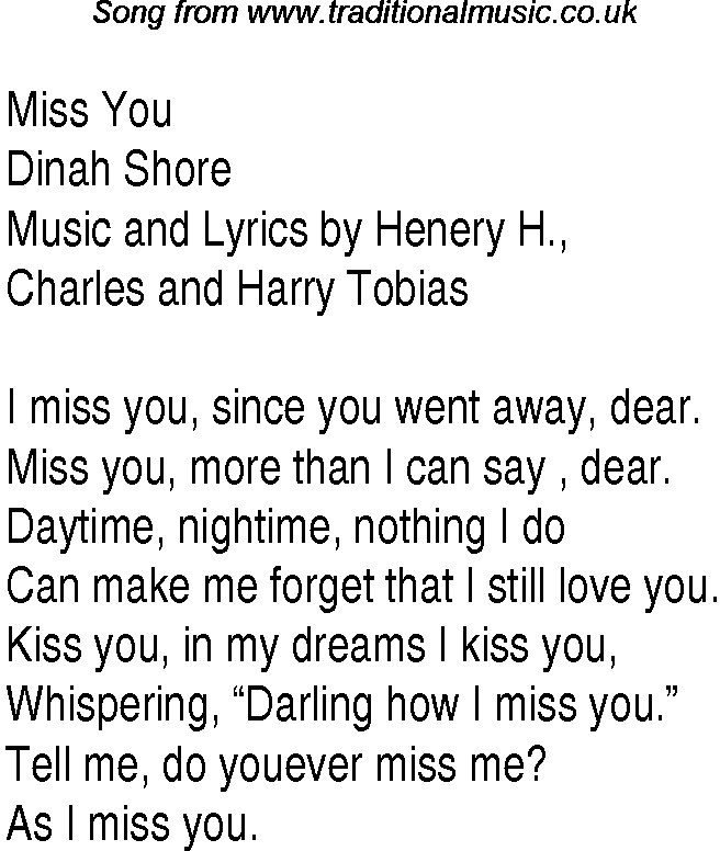 Music charts top songs 1942 - lyrics for Miss Youds