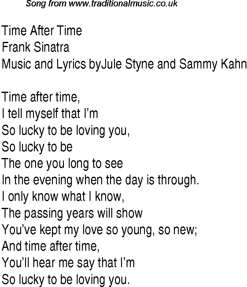 Music charts top songs 1947 - lyrics for Time After Timefs